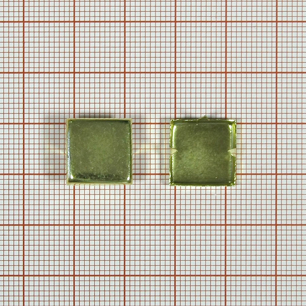 Краб металлический MS-21 квадрат 13*13мм GOLD / 1тыс.шт. Крабы Металл MS