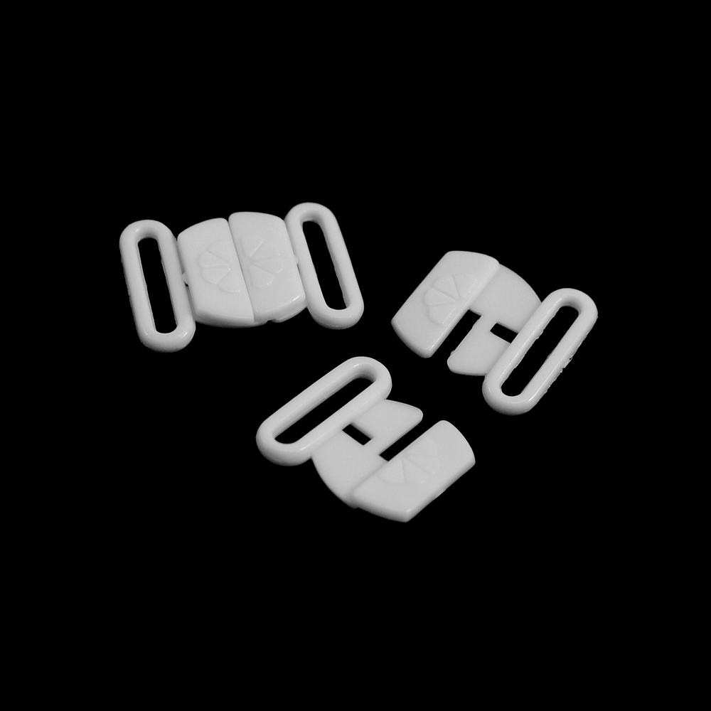 Застежка бельевая XZD-15 цветок нейлон бел 15мм, 1т.шт, уп. Застежка бельевая