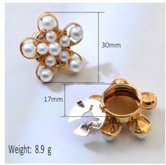 Клипса для пуговицы Снежинка, золото, бусины. шт. Украшение для пуговицы