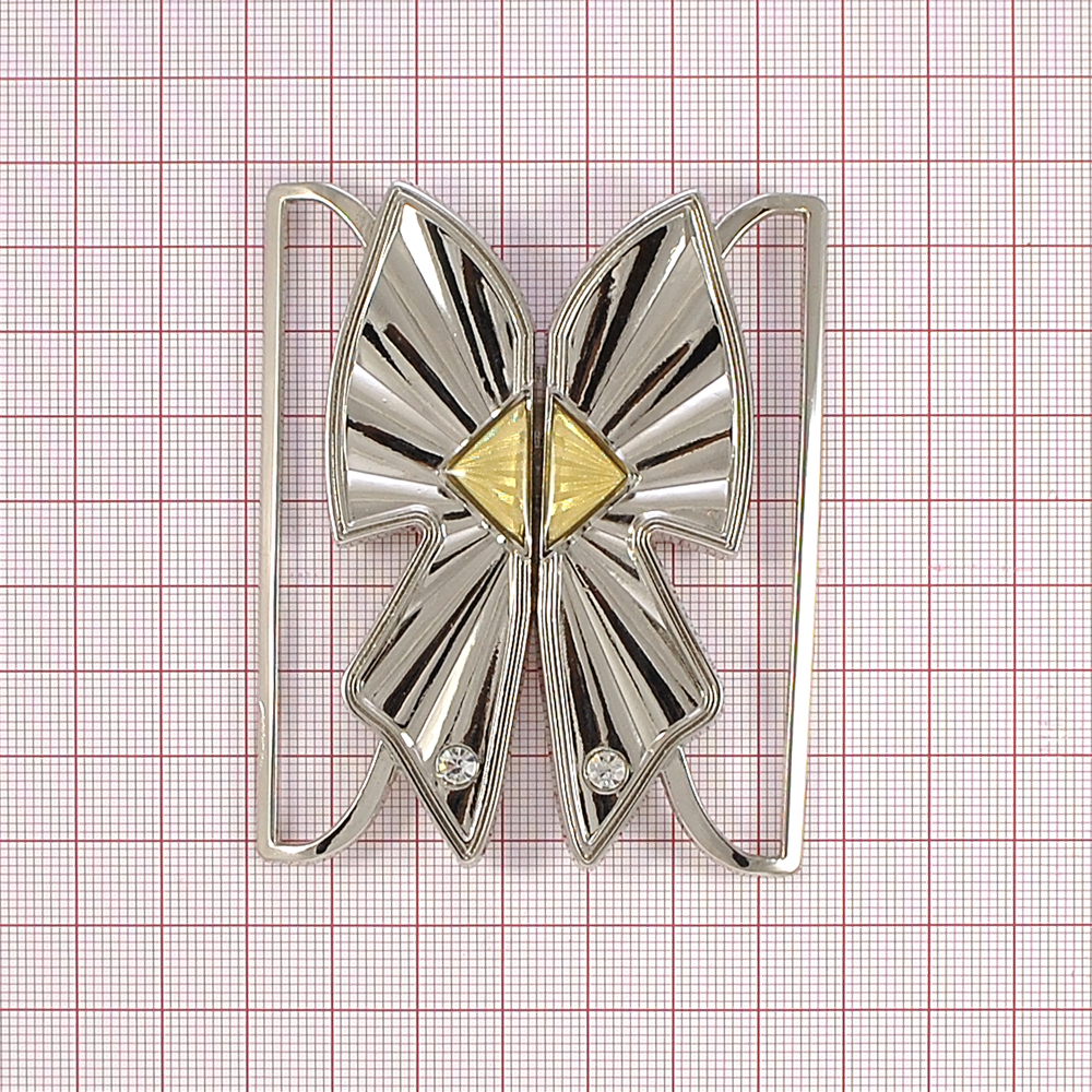 Пряжка ременная 2002 Бантик 7,5см NIKEL . Застежки металл