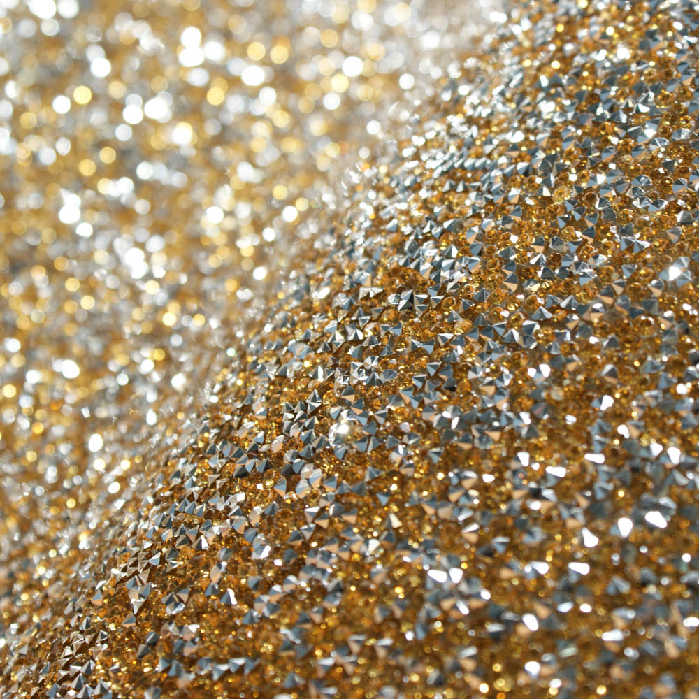 Стразы полотно клеевое №17 гречка АКРИЛ серебристо-желтые камни, 25*40см, 1лист. Полотна из страз