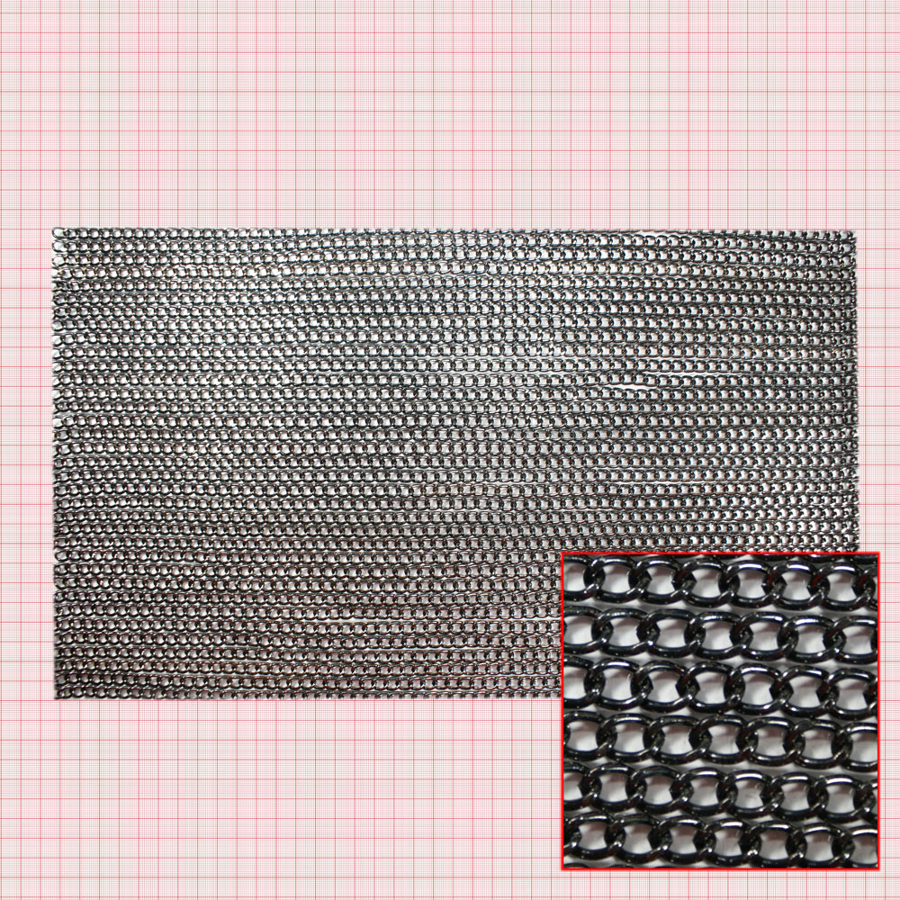 Цепь полотно клеевое (ширина цепи) 6мм 24*40см Black Nikel, 1лист. Полотна из страз