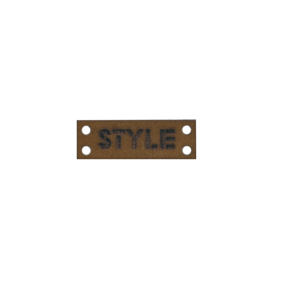 Лейба нубук STYLE 1*3см, рыжая, с отверстиями д/приш, лого лазером, шт. Лейба