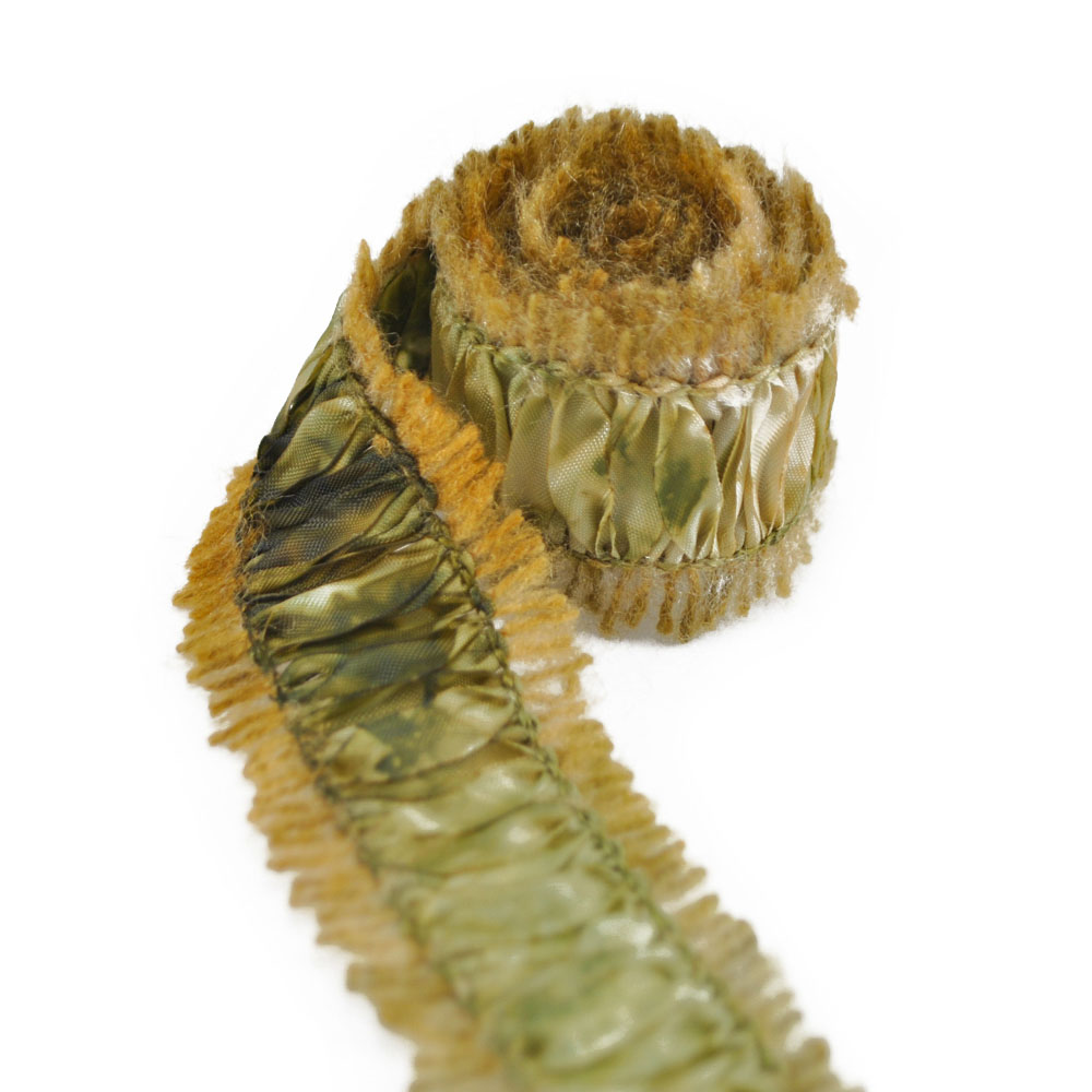 Тесьма гофрированная, оливковый, (15ярд) 13,716м. Тесьма (Сюзанна)