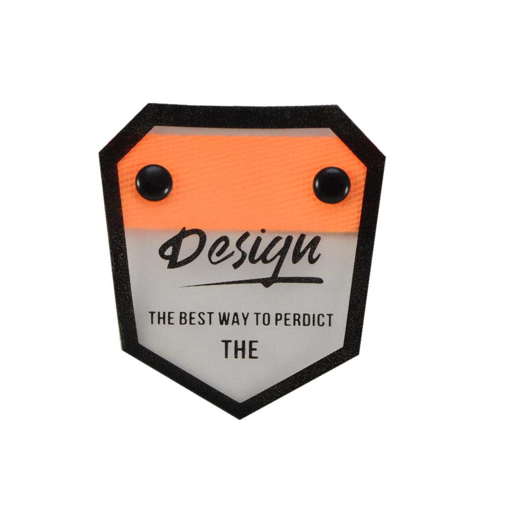 Лейба клеенка с хольнитенами Design  4,5*5см, прозрачная, черная, оранжевый  шт. Лейба Клеенка