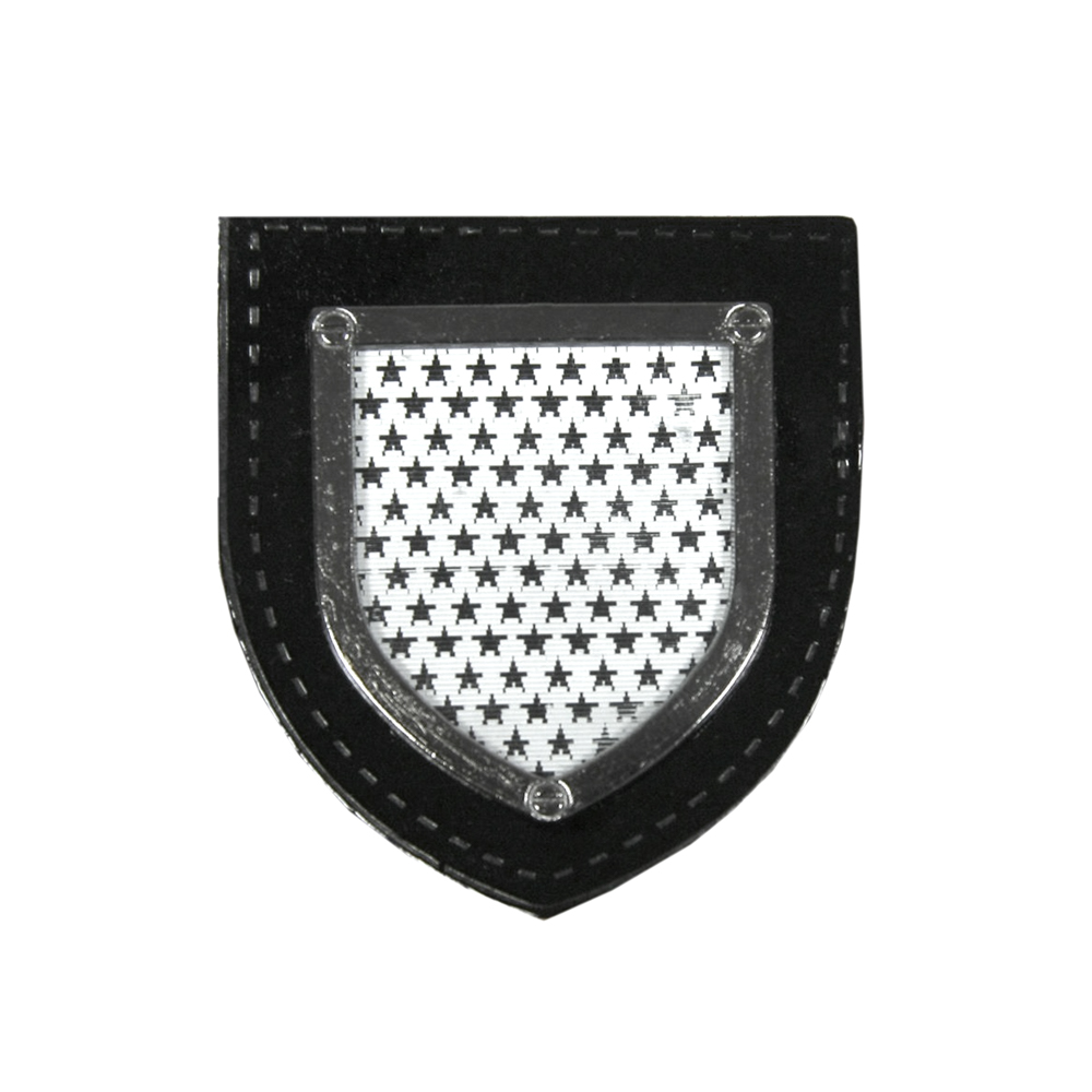 Лейба кожзам 3D Racing Герб черно-белая 47*53мм, шт. Лейба Кожзам