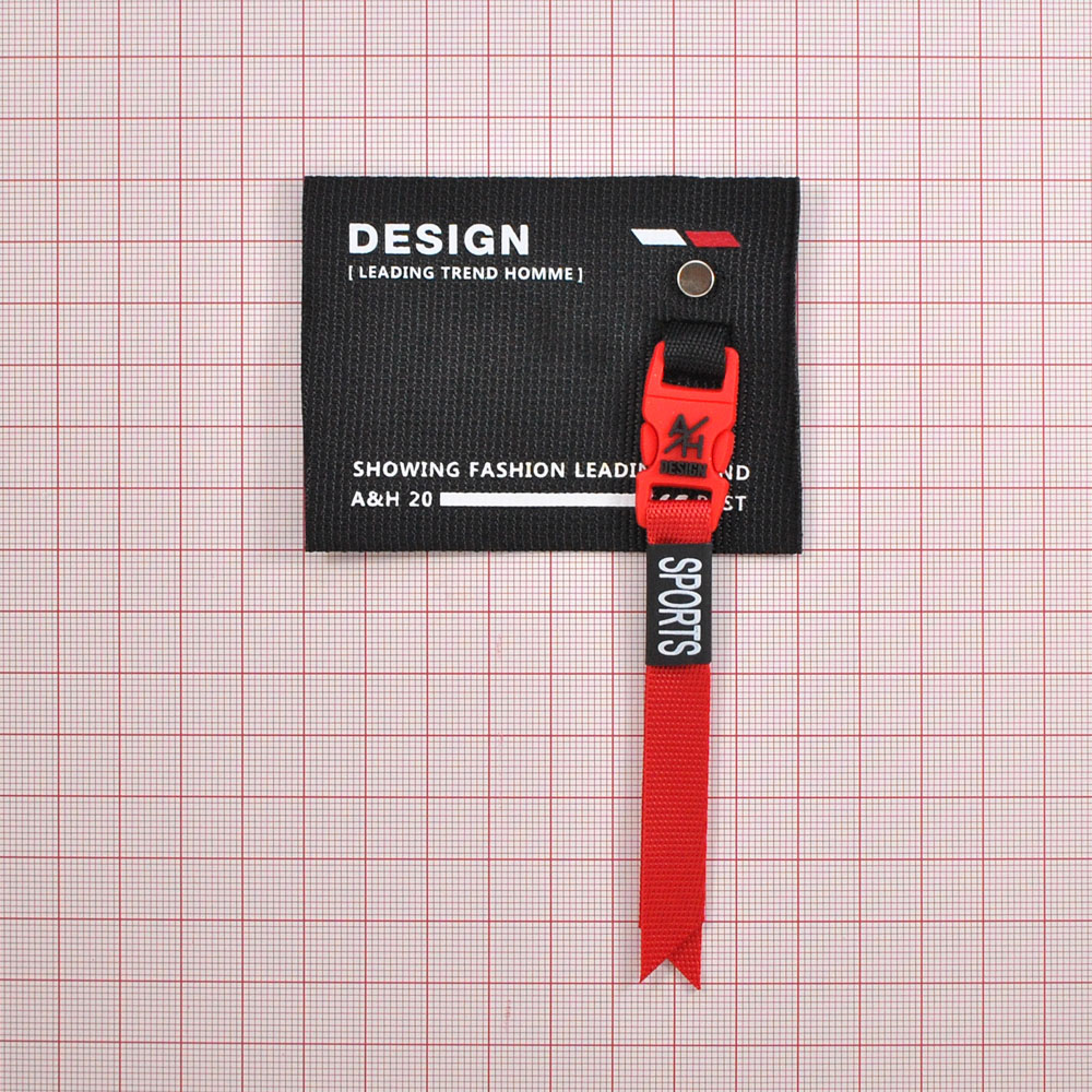 Лейба тканевая с подвеской DESIGN, 6*6см, черный, белый, красный, шт. Лейба Ткань