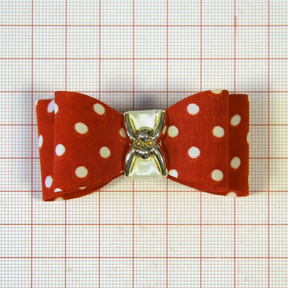 Аппликация декор обувная FF-232 красный бантик Горошек, шт. Аппликации Пришивные Цветы Банты