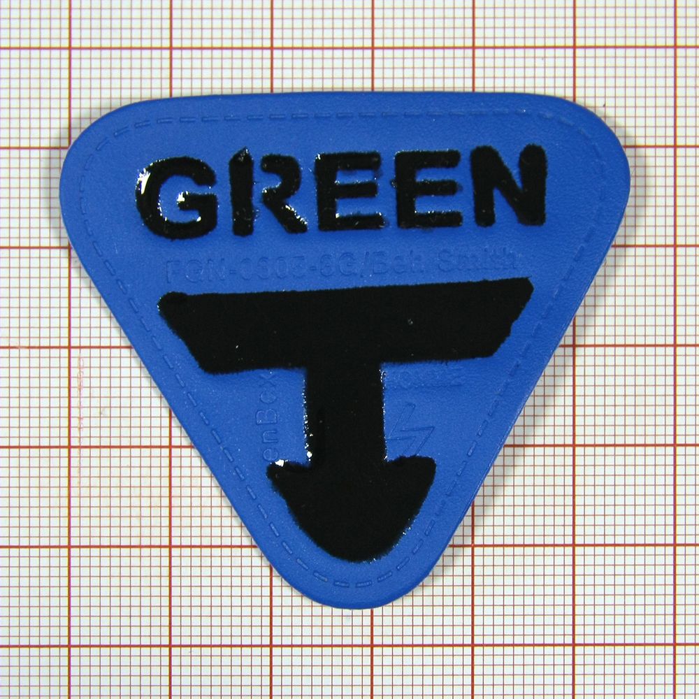 Лейба кожзам GREEN синяя, черная эмаль 55*50мм, шт. Лейба Кожзам