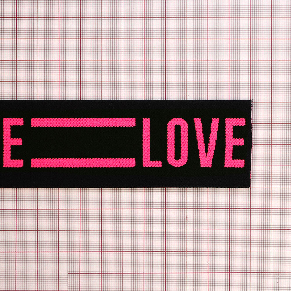 Резинка LOVE 4,2см, черный, розовый, 50ярд. Резинка