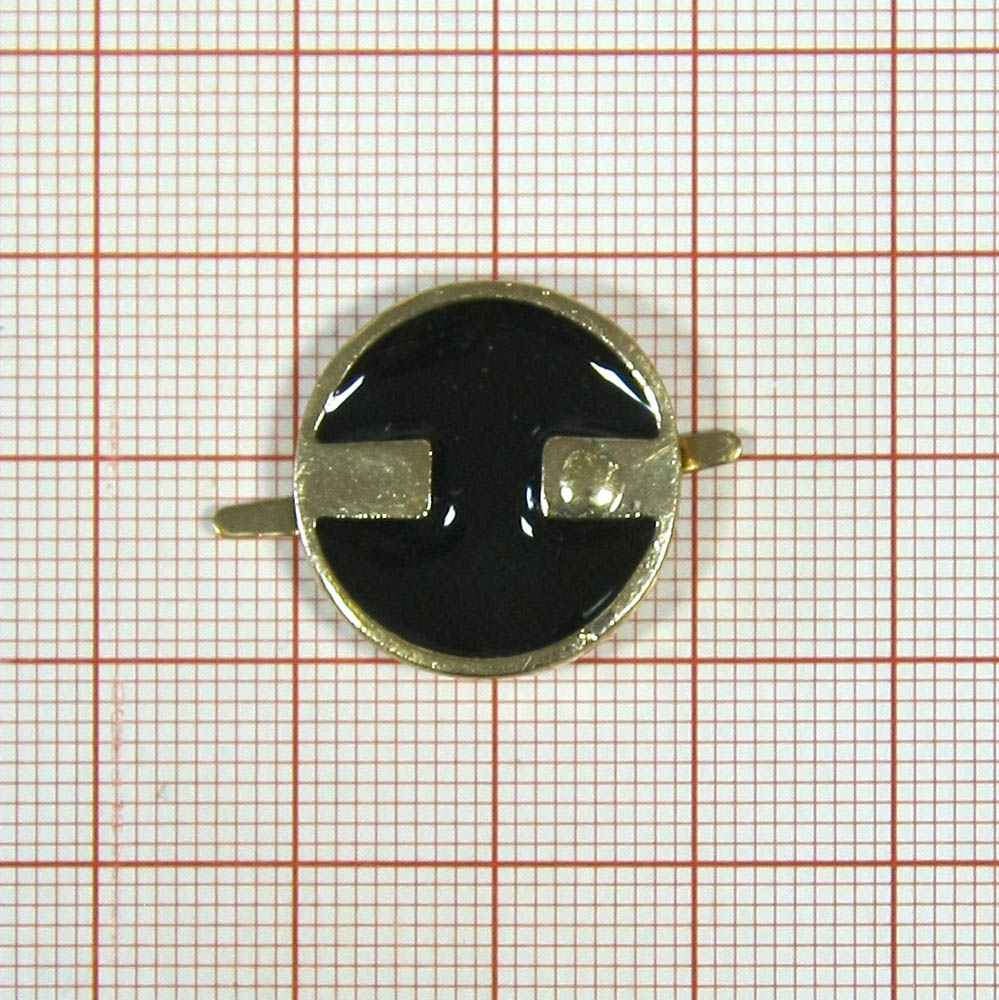 Краб металлический Пуговица-ручки GOLD черная эмаль, шт. Крабы Металл Геометрия
