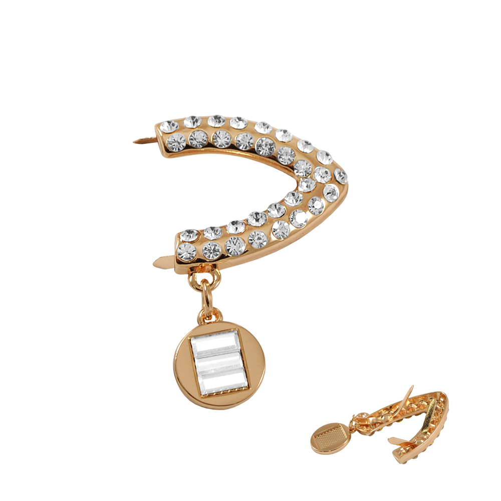 Краб металл B21484 26*30мм GOLD, белые камни, шт. Крабы Металл Геометрия Декор