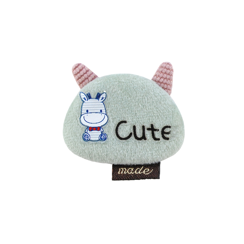 Аппликация тканевая пришивная детская Бегемот Cute 3.8*4см, светло-зеленый, серый, черный, белый, шт. Нашивка Детская