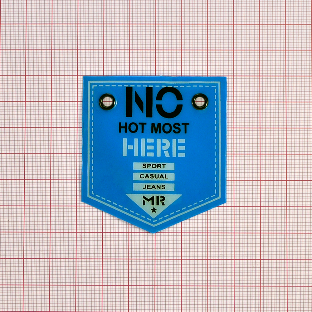 Лейба клеенка Карман с блочкой NO mistakes HERE, 5,5*6см, голубой, белый, черный, шт. Лейба Клеенка