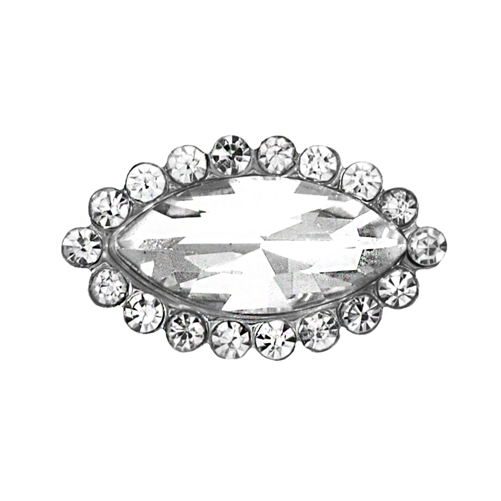 Стразы пришивные в металле, оправа из камней, лодка, 7*15мм, crystal, шт. Стразы пришивные в металле