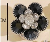 Украшение для пуговицы Цветок,черный, серебро. шт. Украшение для пуговицы