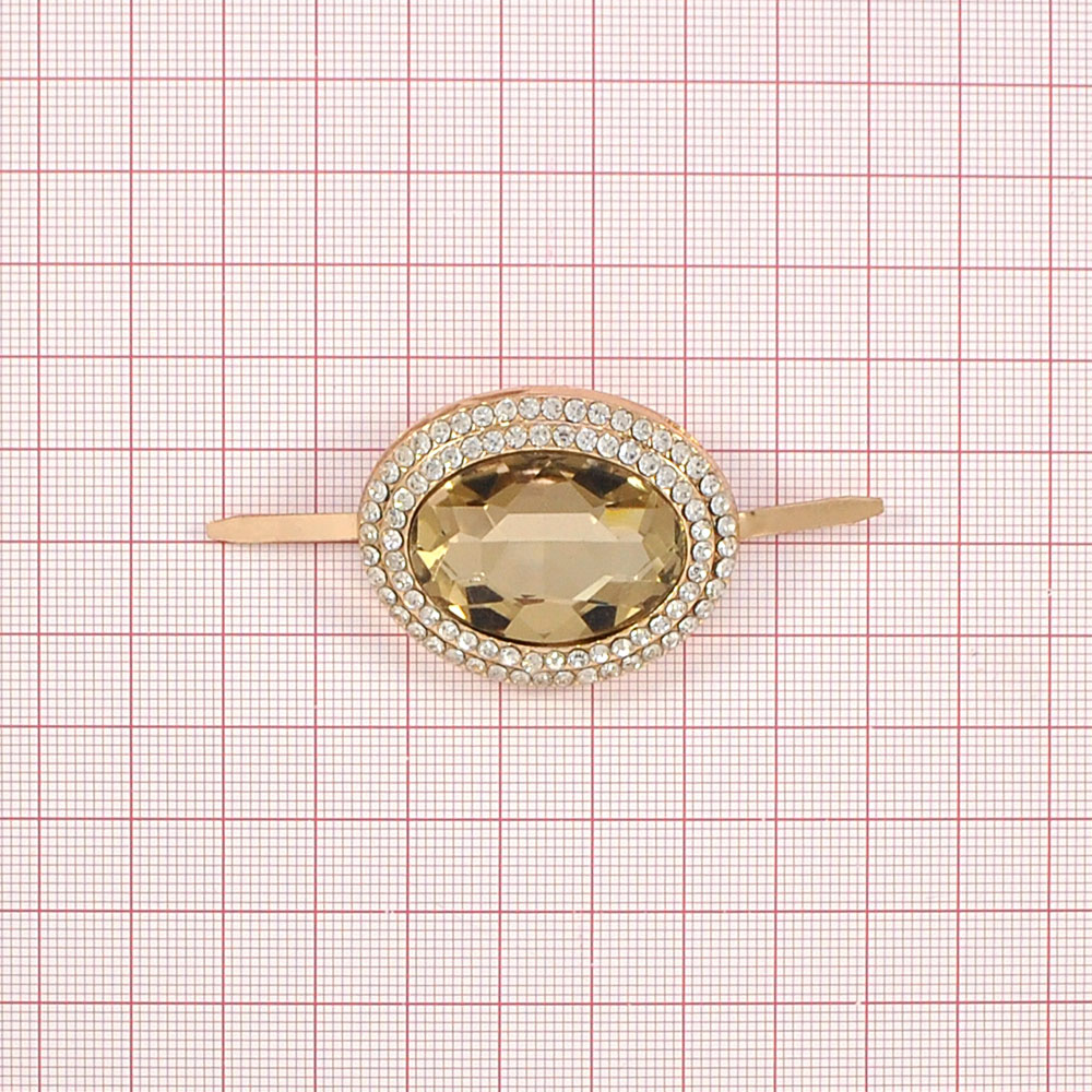 Краб металлический Перстень 40*32мм GOLD, black diamond, мелкая белая россыпь, шт. Крабы Металл Геометрия