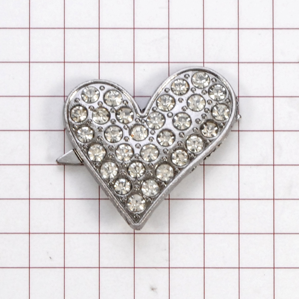 Краб металл Сердце, 2,5*2,5см, серебро, шт. Крабы Металл Геометрия Декор