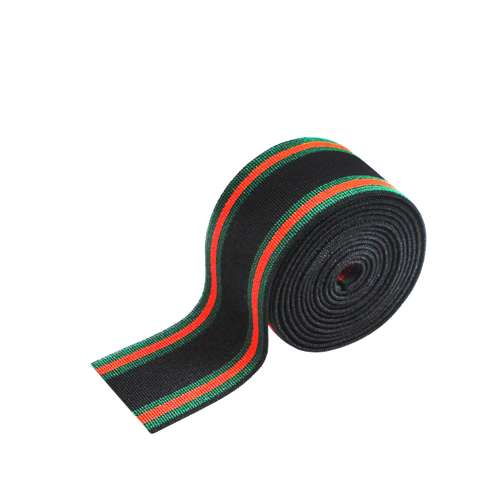Резинка Полосы 3см, черный, зеленый, красный, 50ярд. Резинка