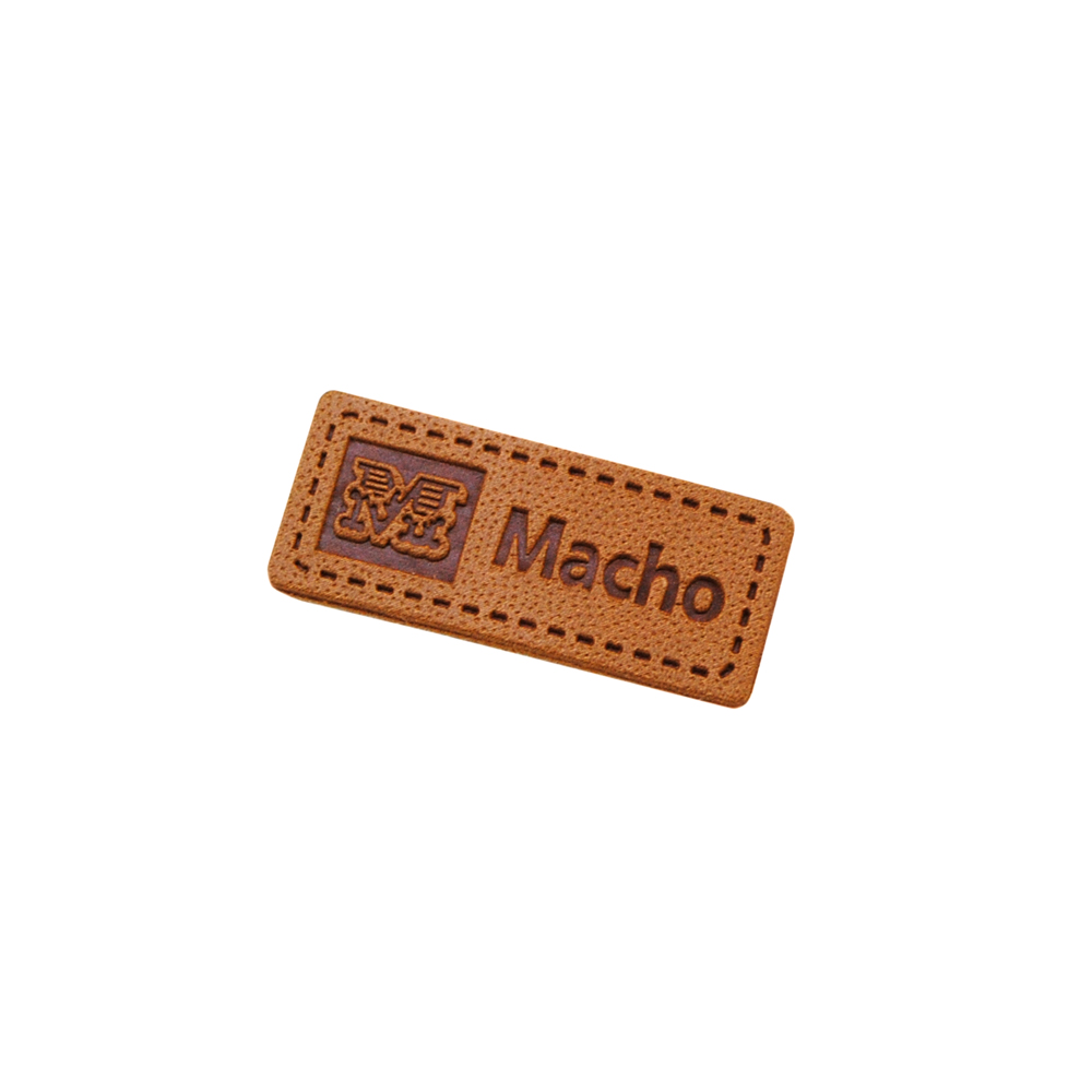 Лейба № 21 Macho прямоугольная, коричневая, 3*1,3см . Лейба Кожзам