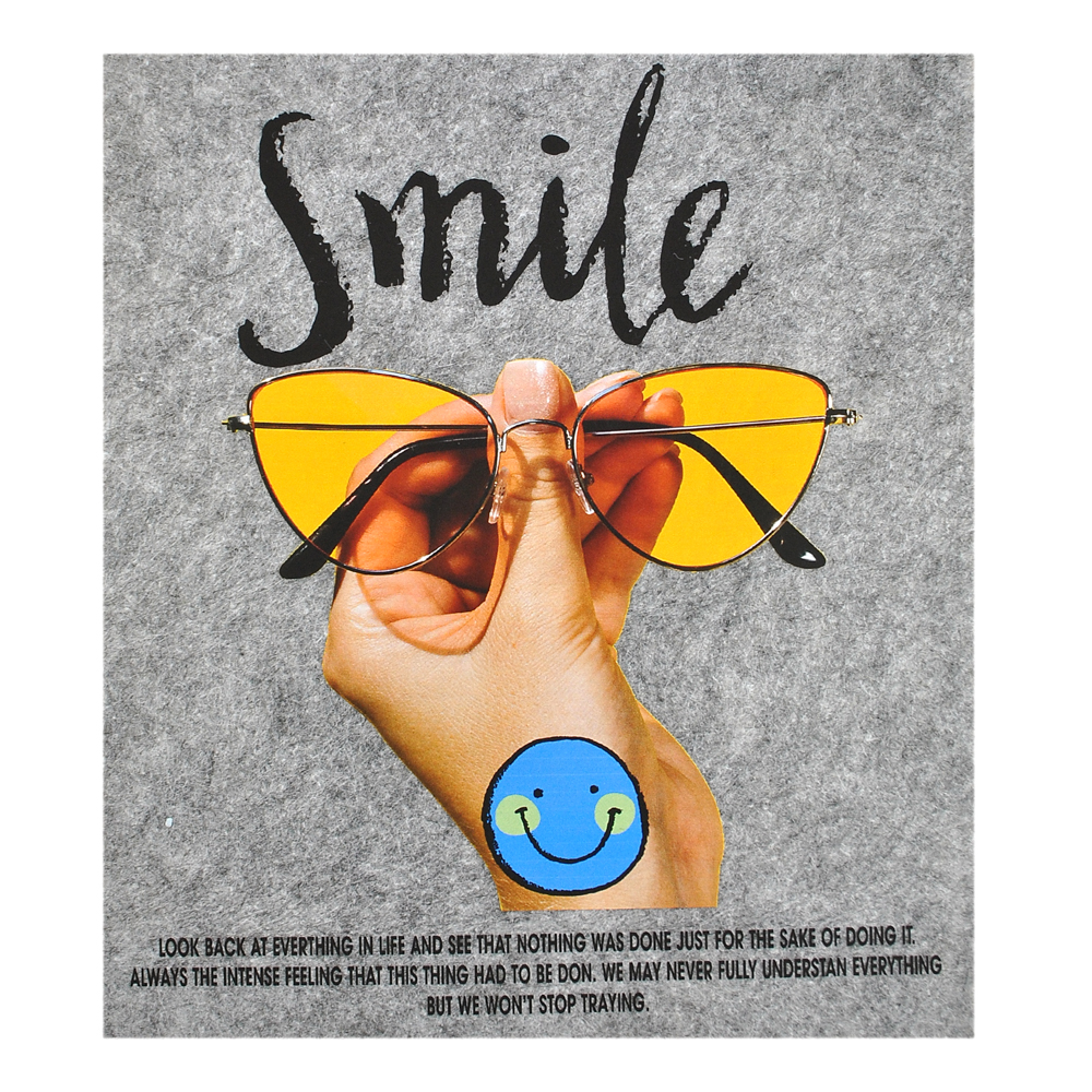 Термоаппликация Очки Smile, 18,5*21,5см, черный, желтый, розовый, синий, шт. Термопереводки Ассорти