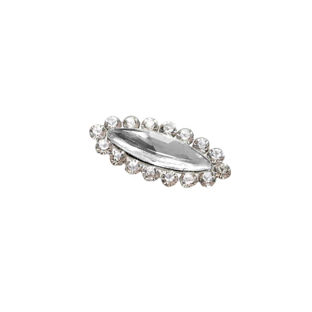 Стразы пришивные в металле, оправа из камней, лодка, 4*15мм, crystal, шт. Стразы пришивные в металле