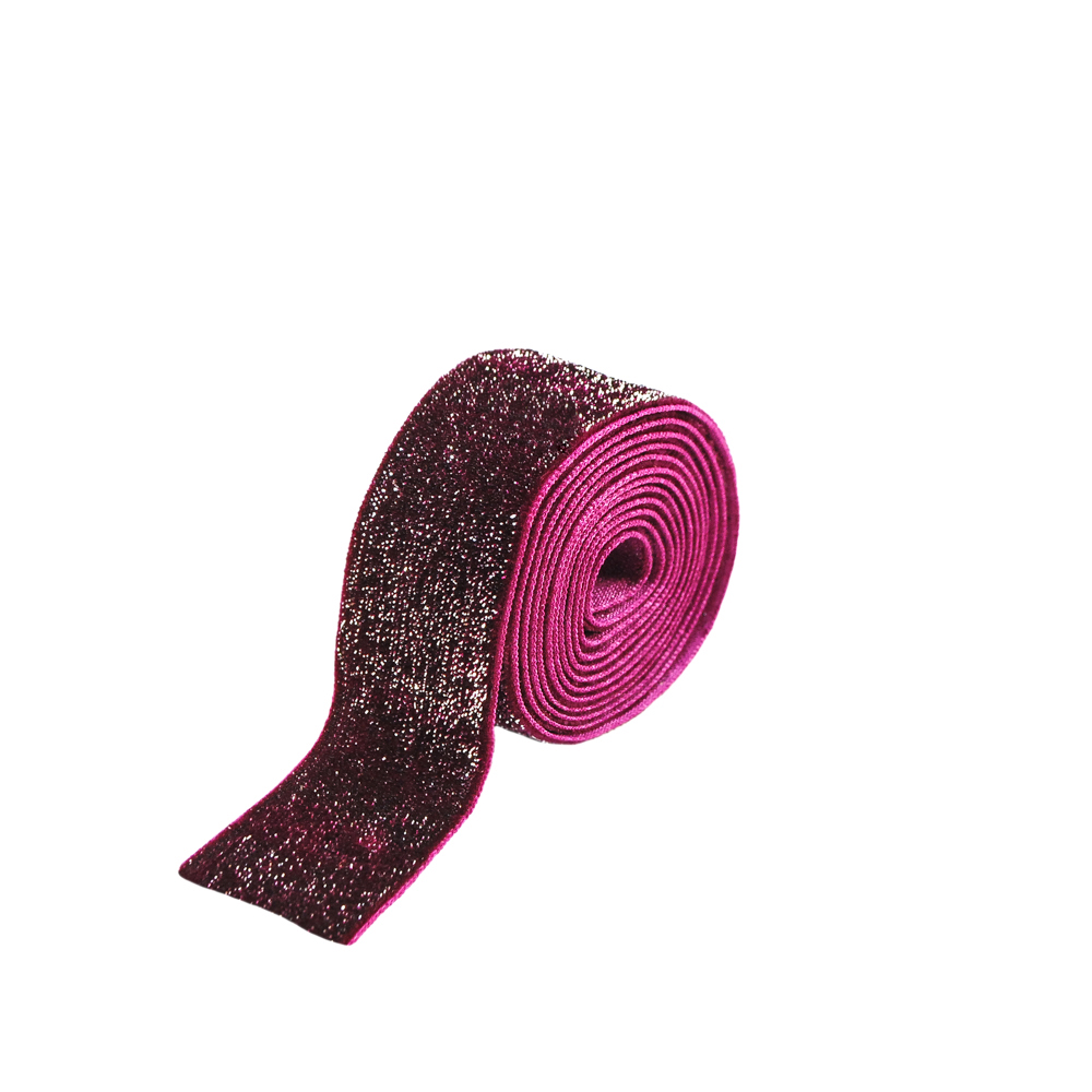 Тесьма люрекс 2,5см, бордовый и бордовый люрекс, 100ярд. Тесьма