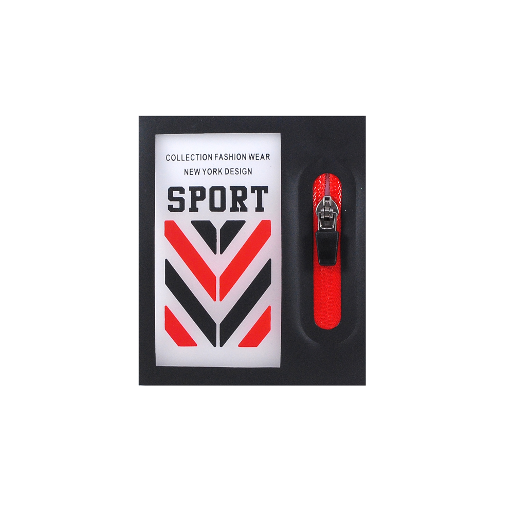 Аппликация пришивная карман SPORT, 7,5*9см, черный, прозрачный, красный, шт. Аппликации Пришивные Резина, Силикон