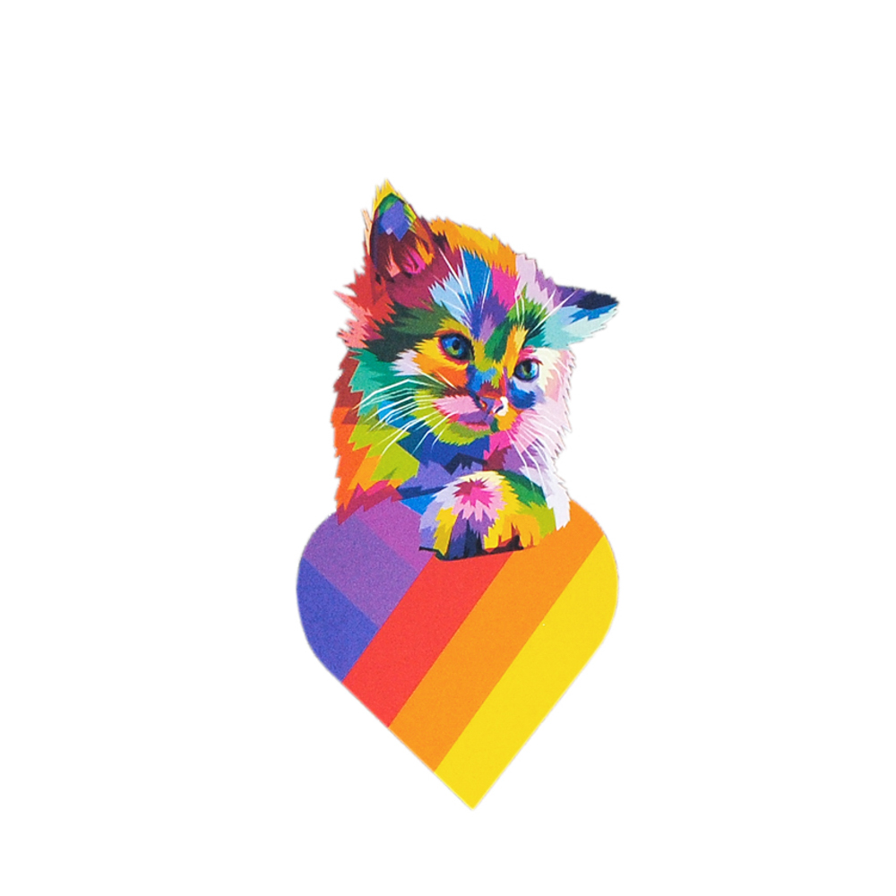 Термоаппликация №9-11 котик с сердцем (Likee) 7,5*13см, шт. Термопереводки Детские