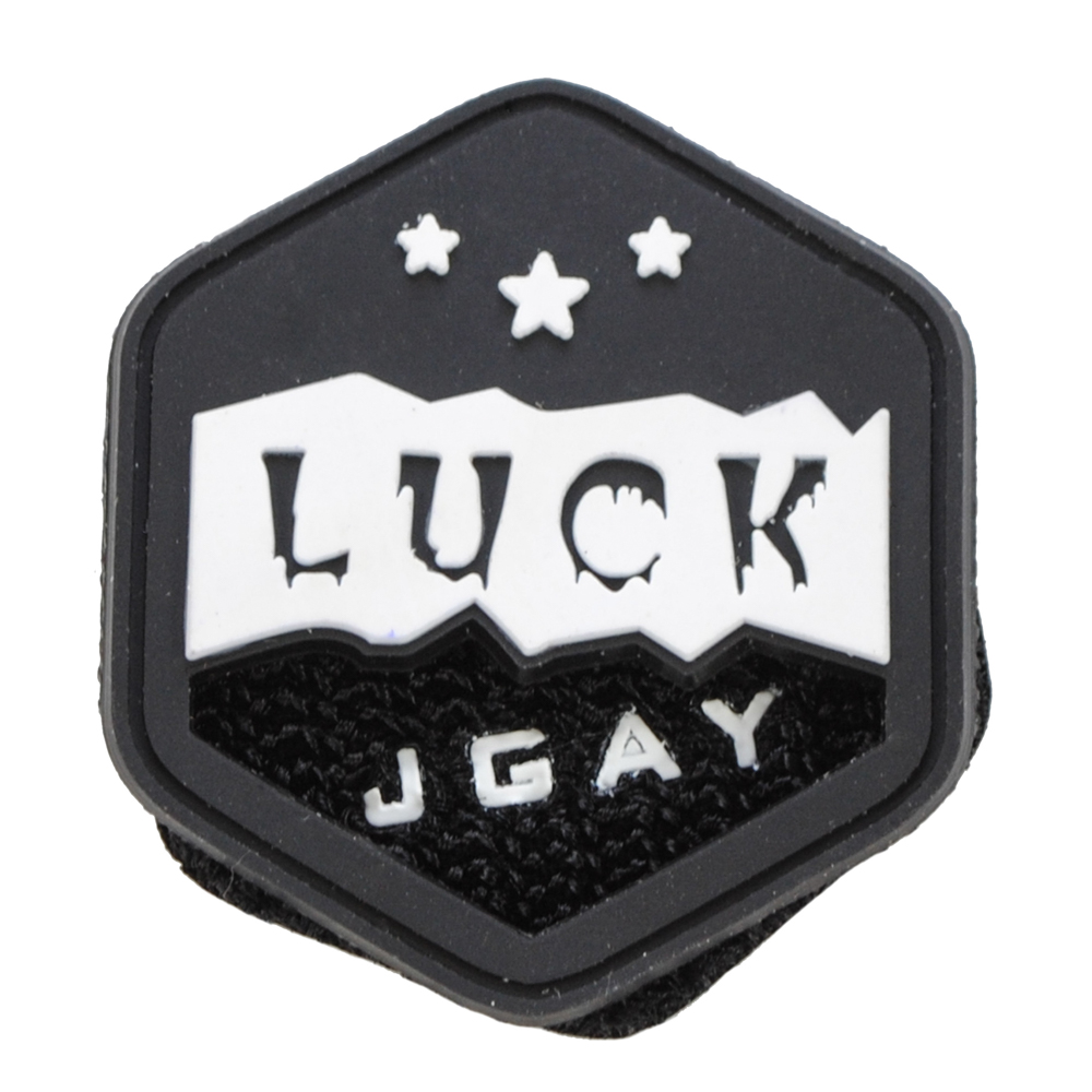 Лейба рез., LUCK JGAY, на липучке, черный, белый, 4,5*5см, шт.. Лейба Резина