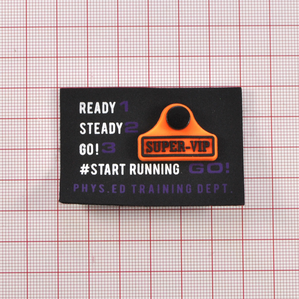 Лейба с хольнитеном, ткань и резина Super Vip, 4*6см, черный, белый, оранжевый, шт. Лейба Ткань