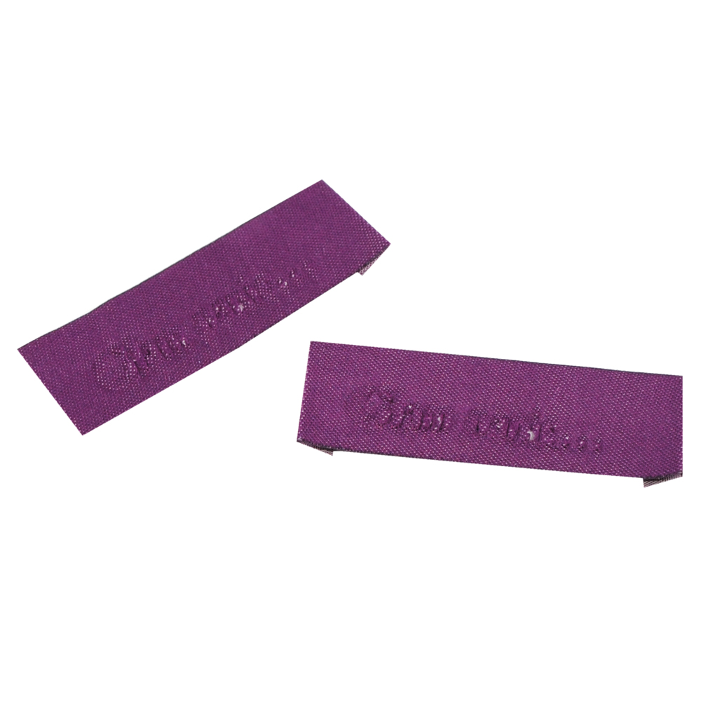 Этикетка тканевая вышитая шт. Glam Panic 2*7см сирень, серебро, шт. Вышивка / этикетка тканевая