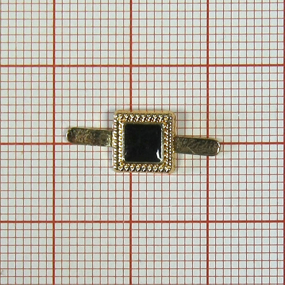 Краб металлический Перстень 8*8мм GOLD, черная эмаль, шт. Крабы Металл Геометрия
