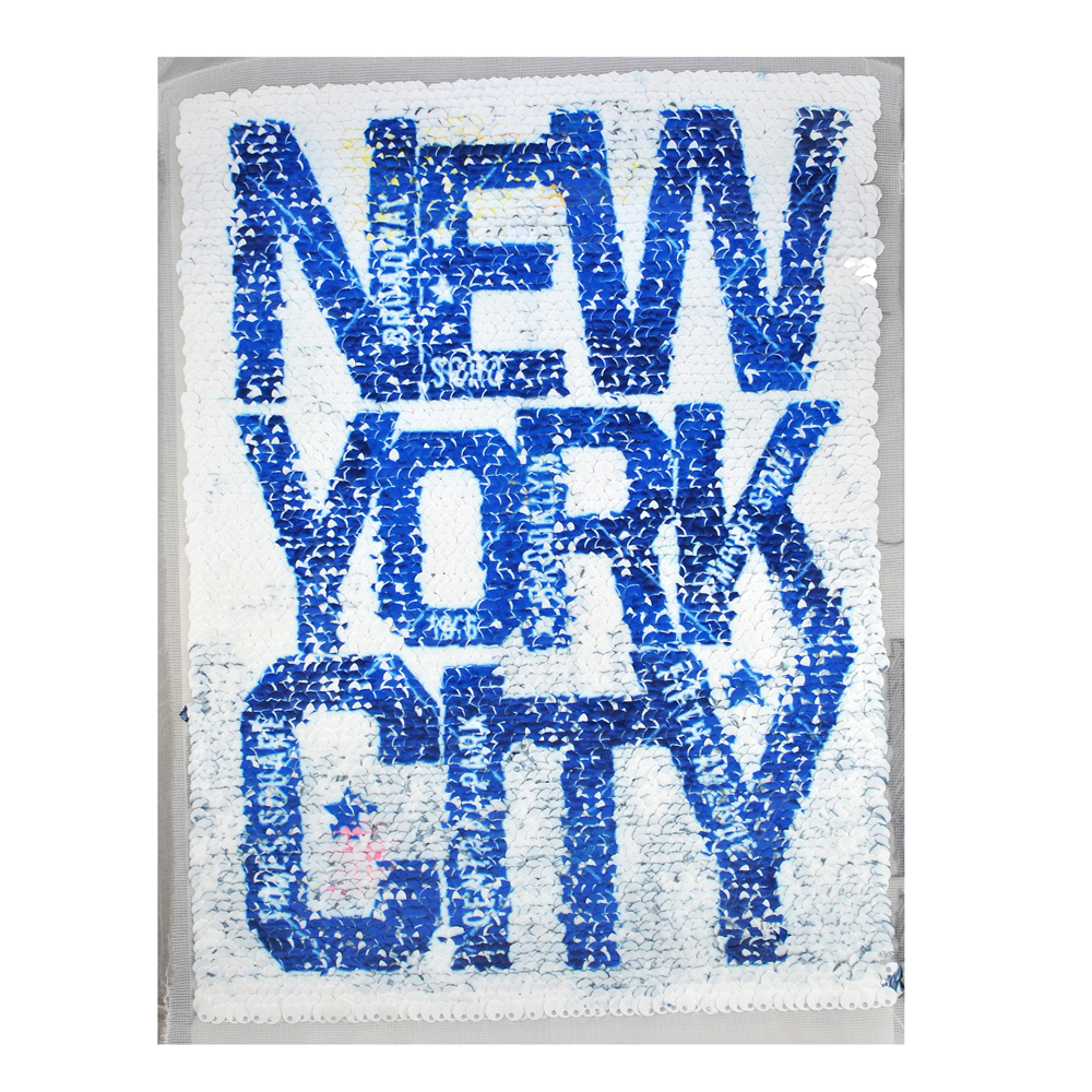 Аппликация пришивная пайетки двусторонняя New York City / панорама NY 21*28см цветная, шт. Аппликации Пришивные Пайетки
