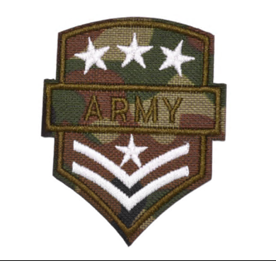 Шеврон пришивной Army, 6,1*7,8см, камуфляж, белый, коричневый, шт. Нашивка Ткань
