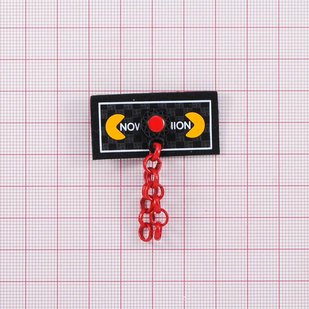 Лейба тканевая с цепочкой NOV, 4*4,5см, белый, красный, черный, желтый, шт. Лейба Ткань