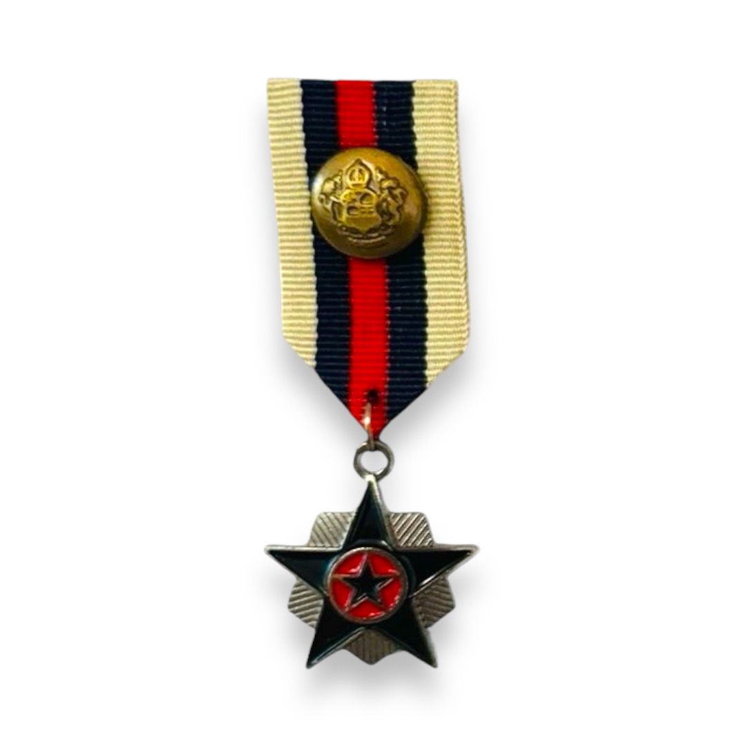 Брошь Медаль Звезда, красный, черный, бежевый.  шт. Броши