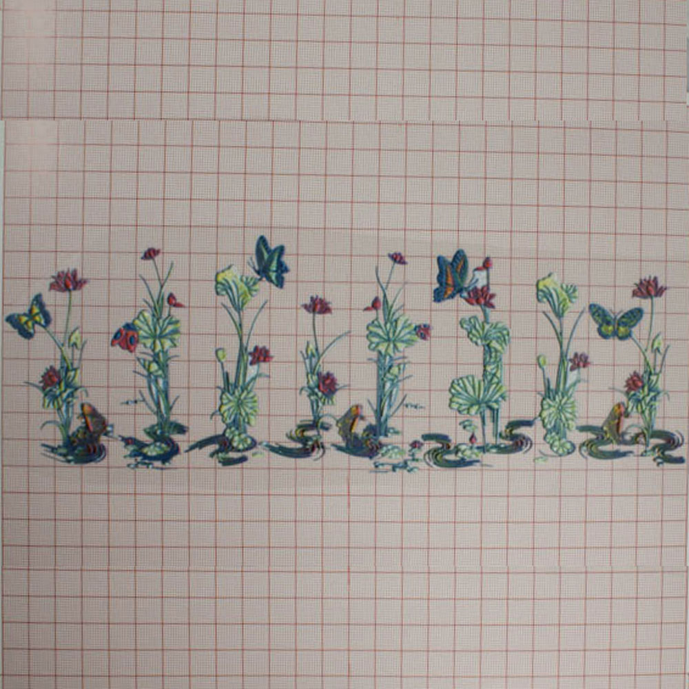 Термоаппликация Цветы, бабочки и полянка 26*9см, цветная, шт. Термопереводки Цветы, Птицы