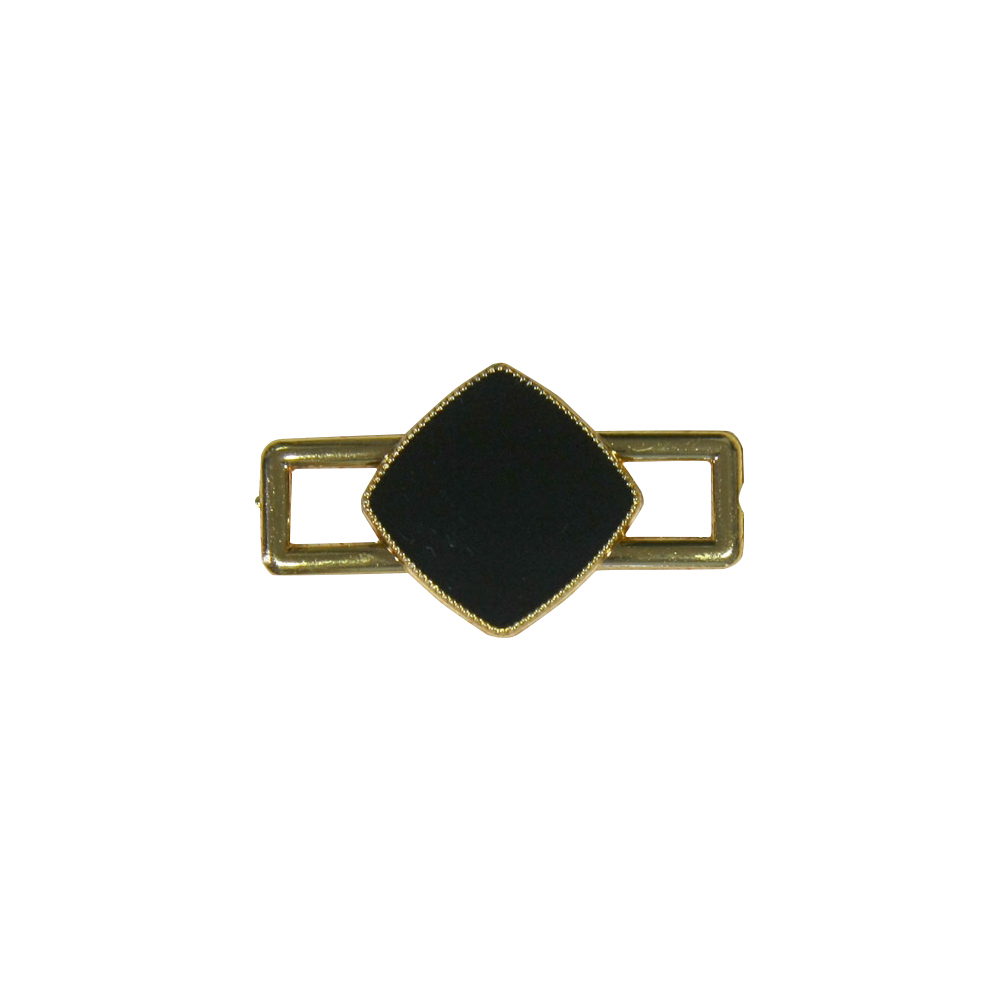 Перетяжка пластик 2078 Ромб 42*23мм GOLD, черная эмаль, шт. Перетяжка пластик