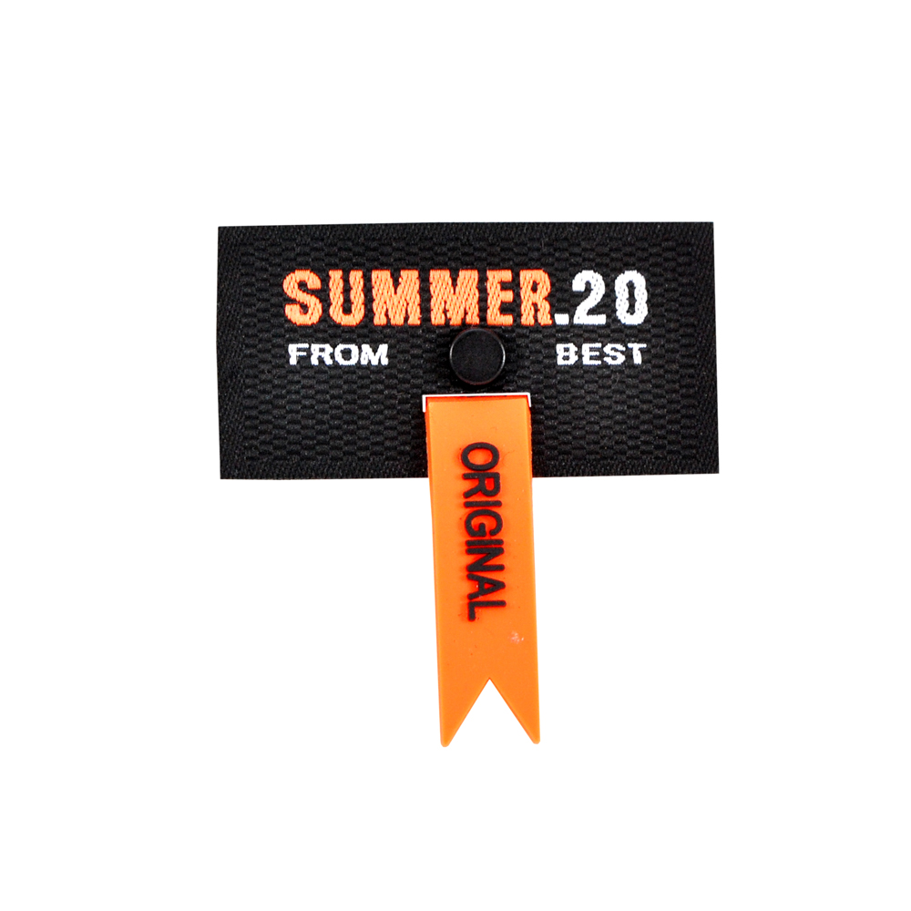 Лейба тканевая с резиновой подвеской SUMMER 2.0, 5*2,5см, черный, белый, оранжевый, шт. Лейба Ткань