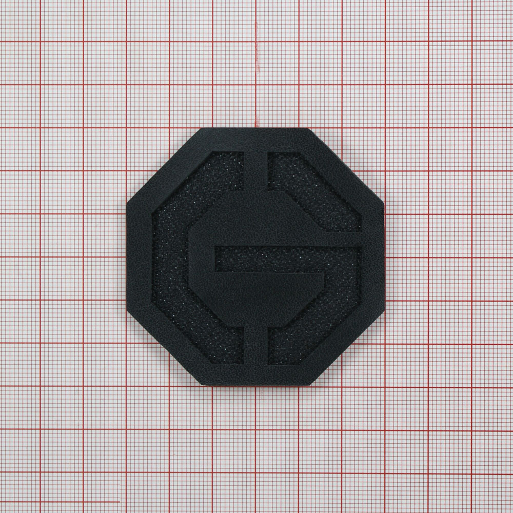 Лейба п/у, сетка на клей G 6*6см черный. Лейба Кожзам