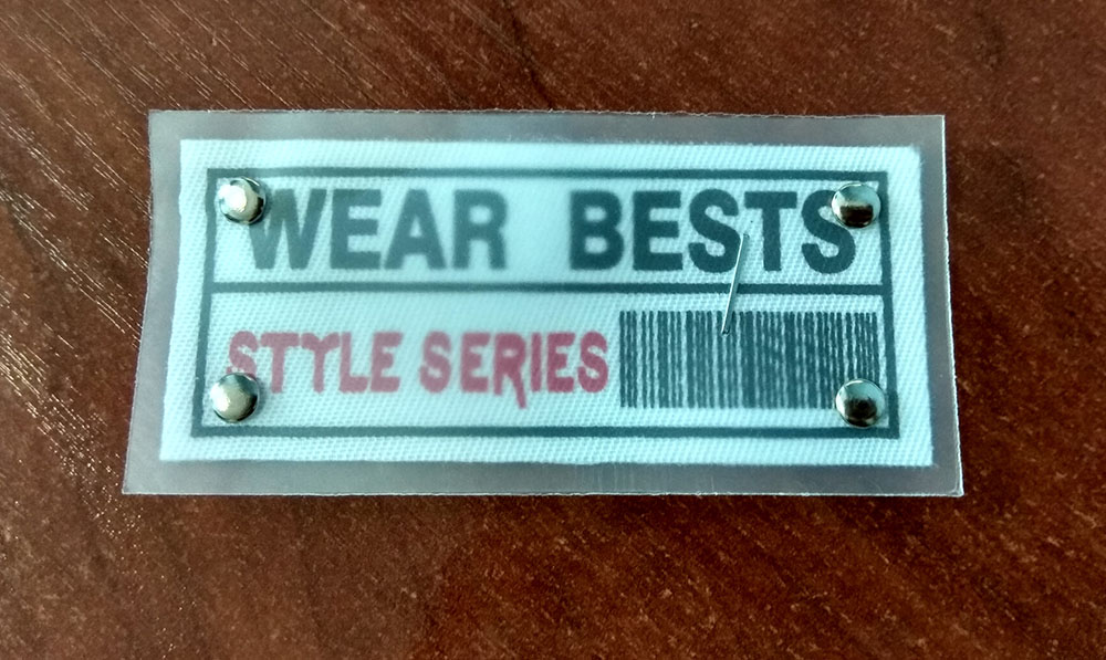 Лейба ткань, клеенка WEAR BESTS, хольнитены, 9.5*4.5см, прозрачный, черный, белый, красный, шт. Лейба Ткань