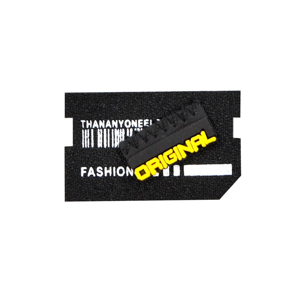 Лейба тканевая Fashion Original, 3*4см, черный, белый, желтый, шт. Лейба Ткань