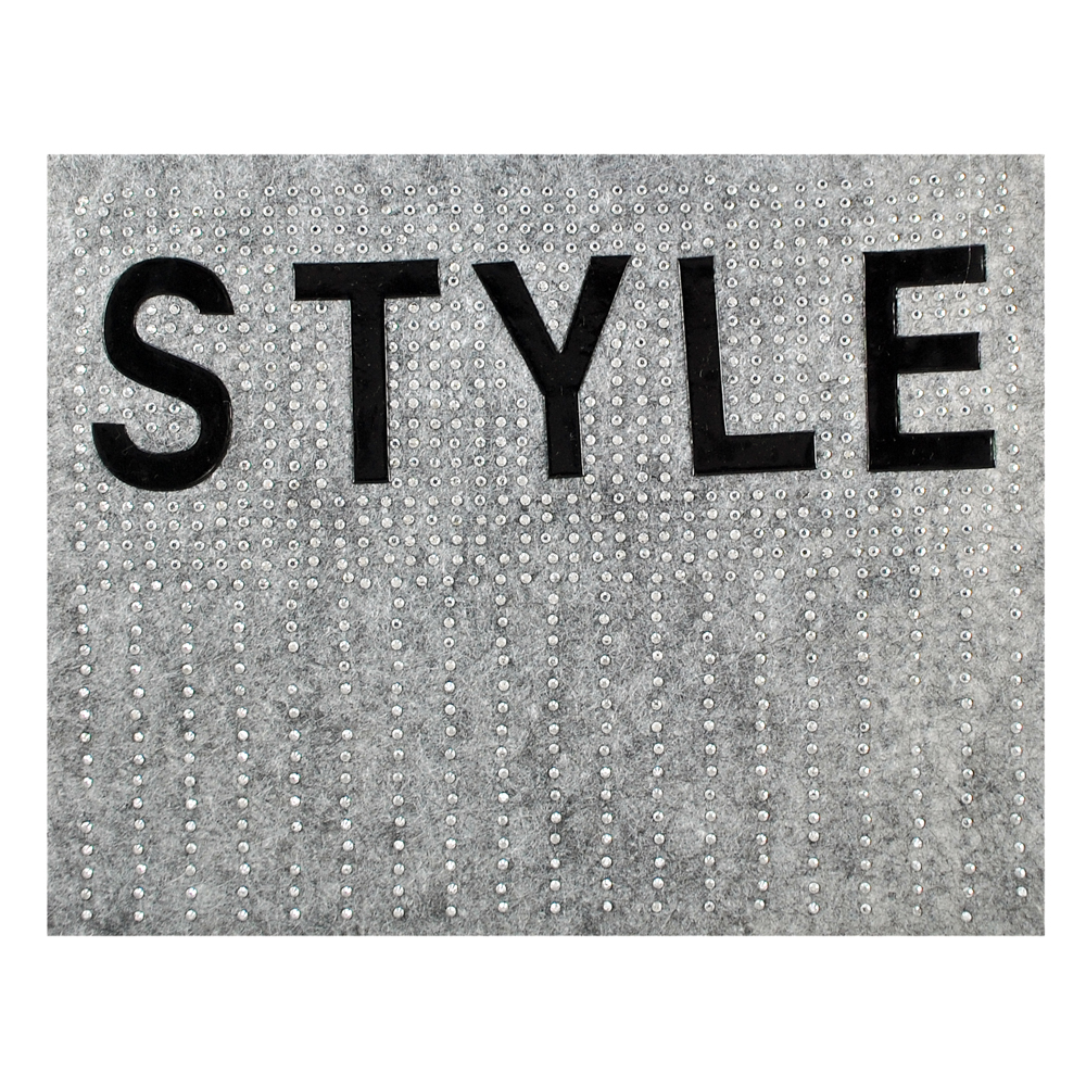 Термоаппликация из страз SS8  STYLE, 18*14см, серебро, черный, шт. Аппликации клеевые Рисунки из страз