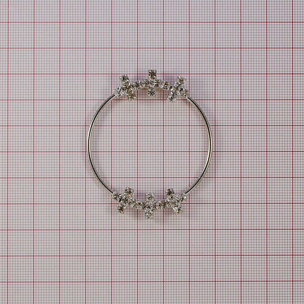 Украшение стеклянное А-30 NIKEL /обруч, кресты/. Перетяжка металл со стразами