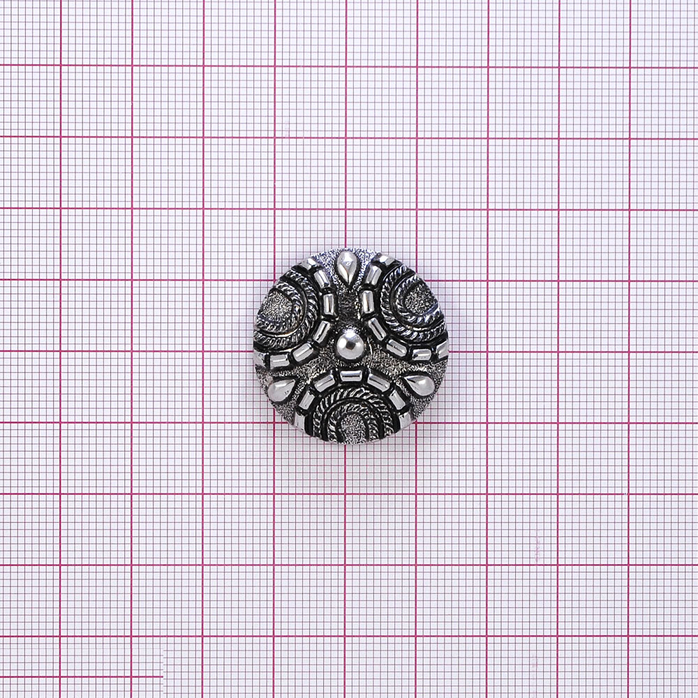 Пуговица TR-04-44 oxid 27мм. Пуговица металлизированная