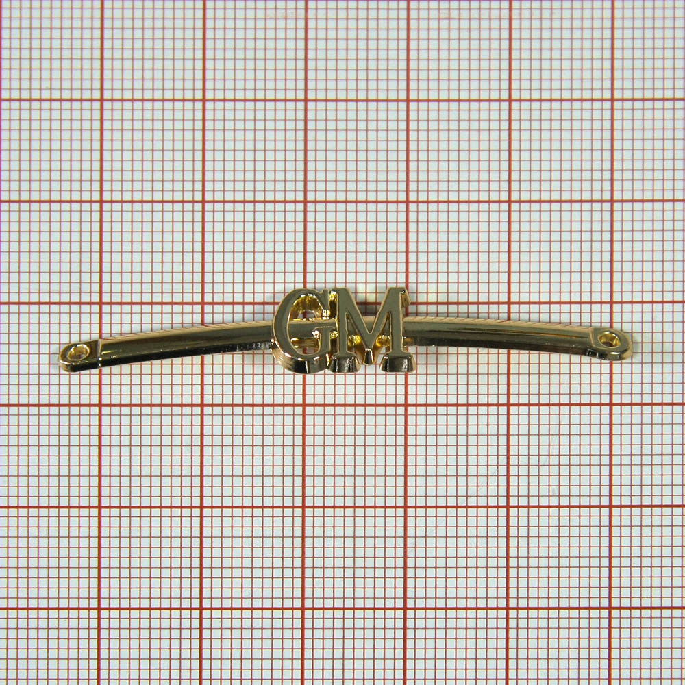 Лейба металл GM планка 55*11мм, пришивная, GOLD. Лейба Металл