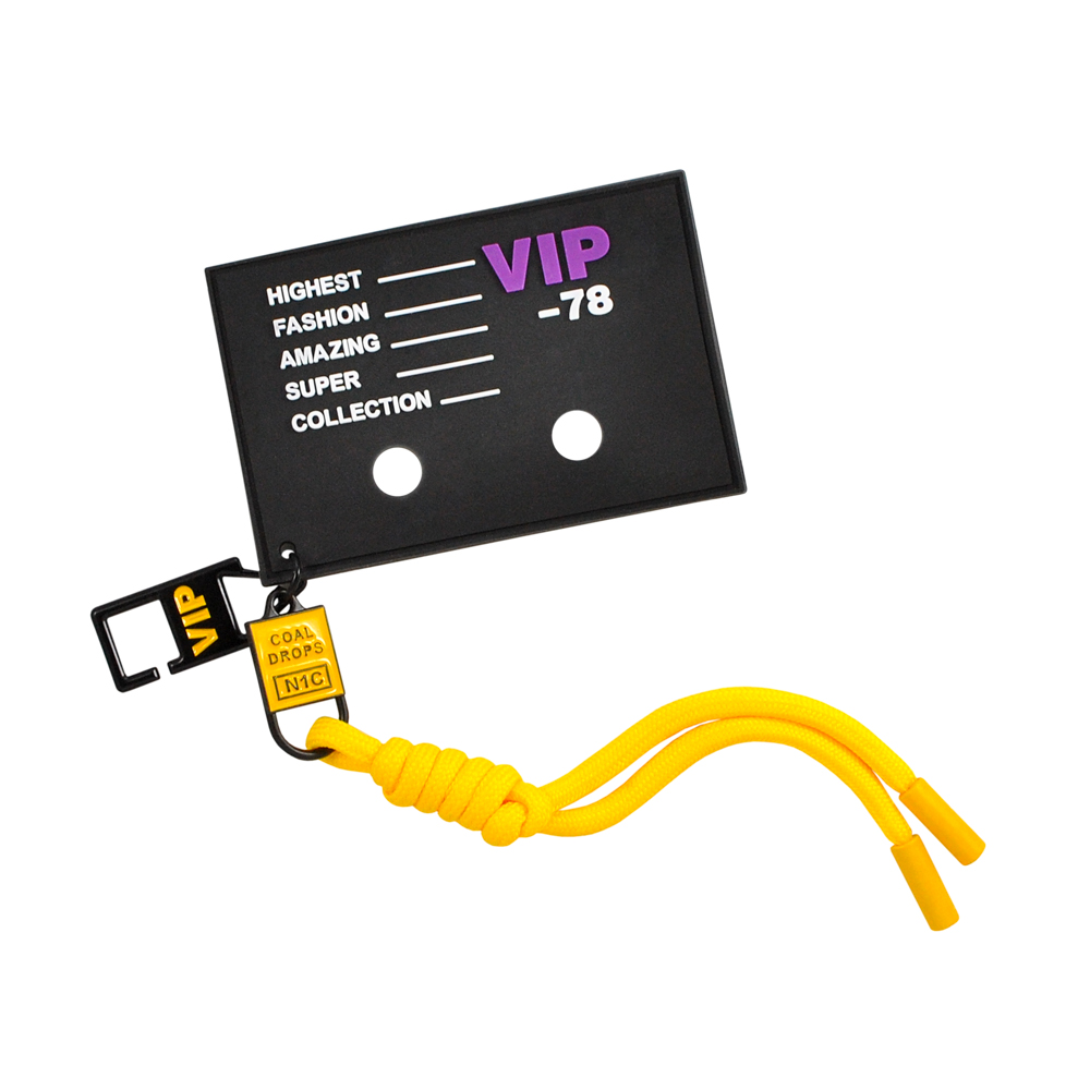 Подвеска резиновая со шнурком VIP, 6*9см, черный, белый, желтый, сиреневый, шт. Подвески