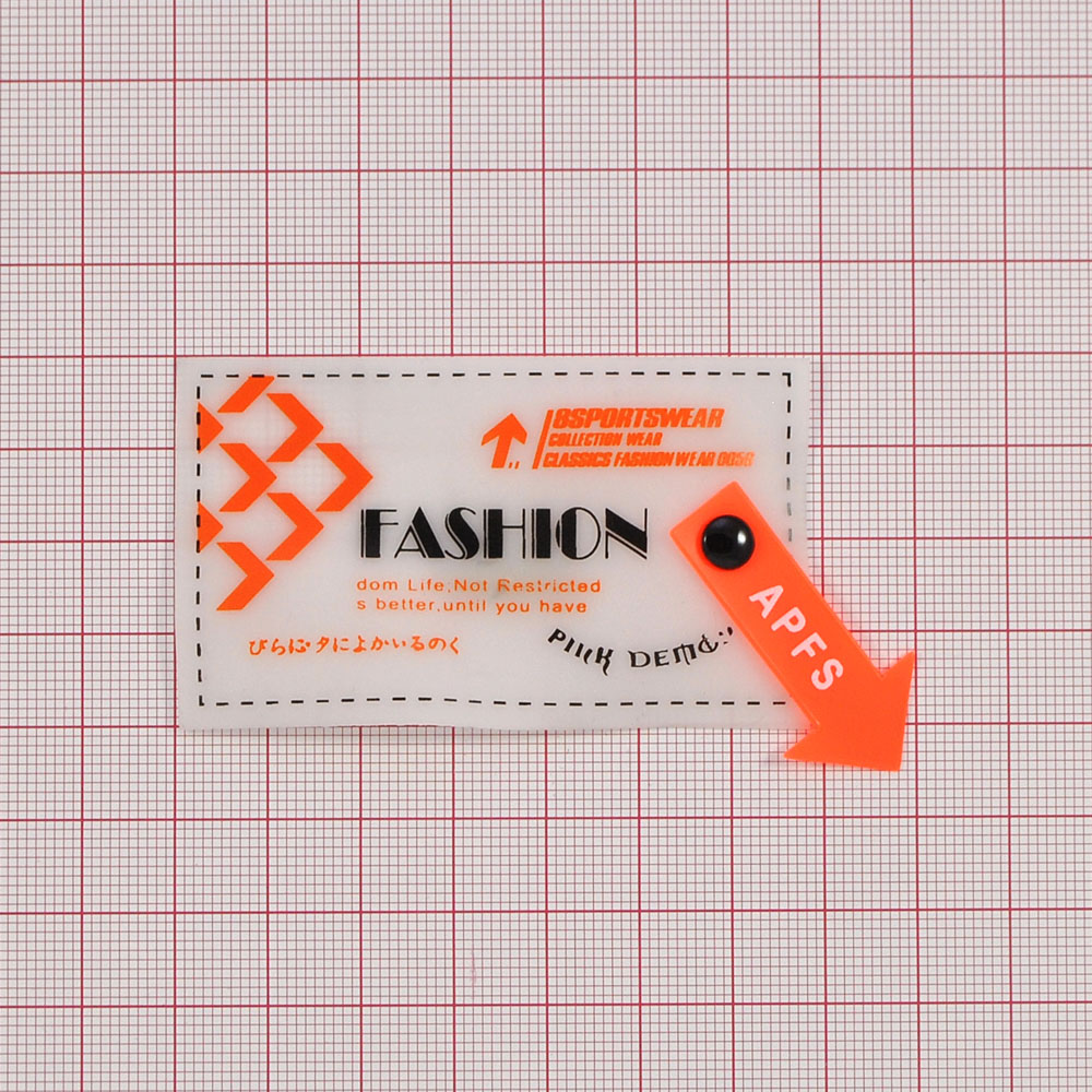 Лейба клеенка FASHION 6,9*4см, прозрачный, оранжевый, черный, шт. Лейба Клеенка