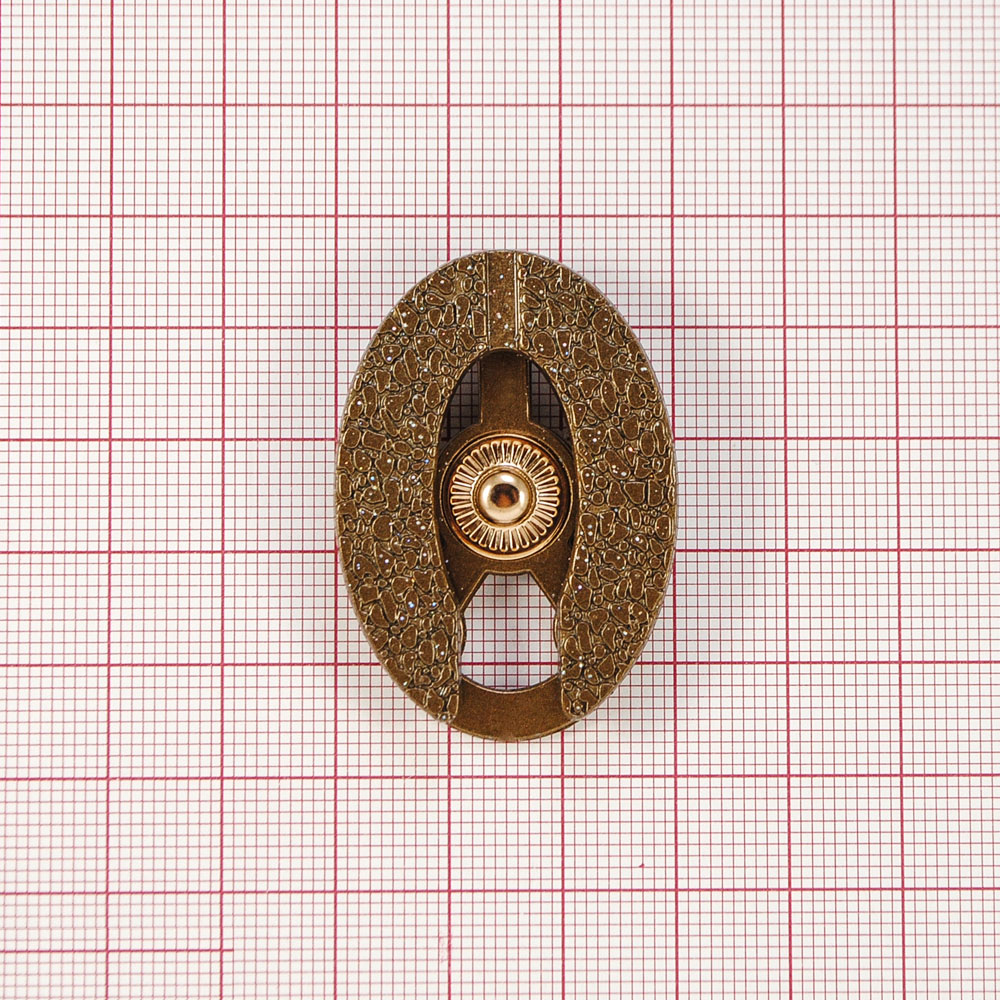 Кнопка металл Подкова, матовый никель, 30*40мм, шт.. Кнопка металл